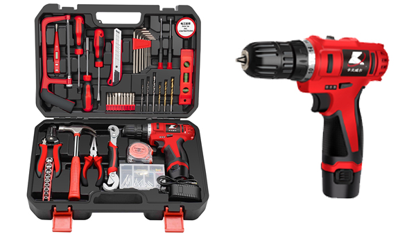 KAFUWELL P2982A 109pcs Cordless Drill Tool Set for Home Repair and DIY Double Speed Cordless Power Tool Set