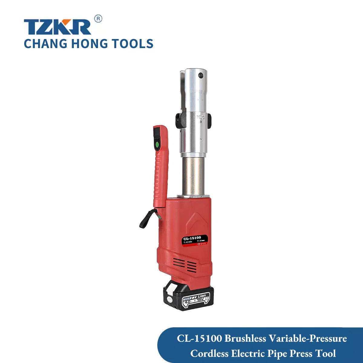 Cl15100 LED Rechargeable Electric Press-Changeable Hydraulic Clamp Copper Carbon Steel Pipe Battery Powered Brushless Variable-Pressure Cordless Crimping Tool