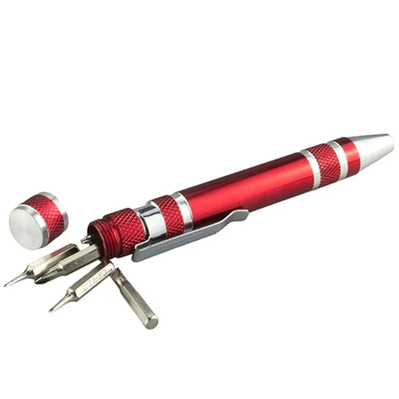 Multifunction 8 in 1 Mini Aluminum Precision Pen Screw Driver Screwdriver Set Repair Tools Kit for Cell Phone Hand Tool Set
