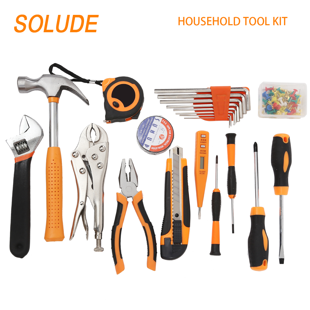 SOLUDE 107 Household Hardware Tool Set Household Manual Woodworking Tool Box Power Tool Gift Repair Wholesale