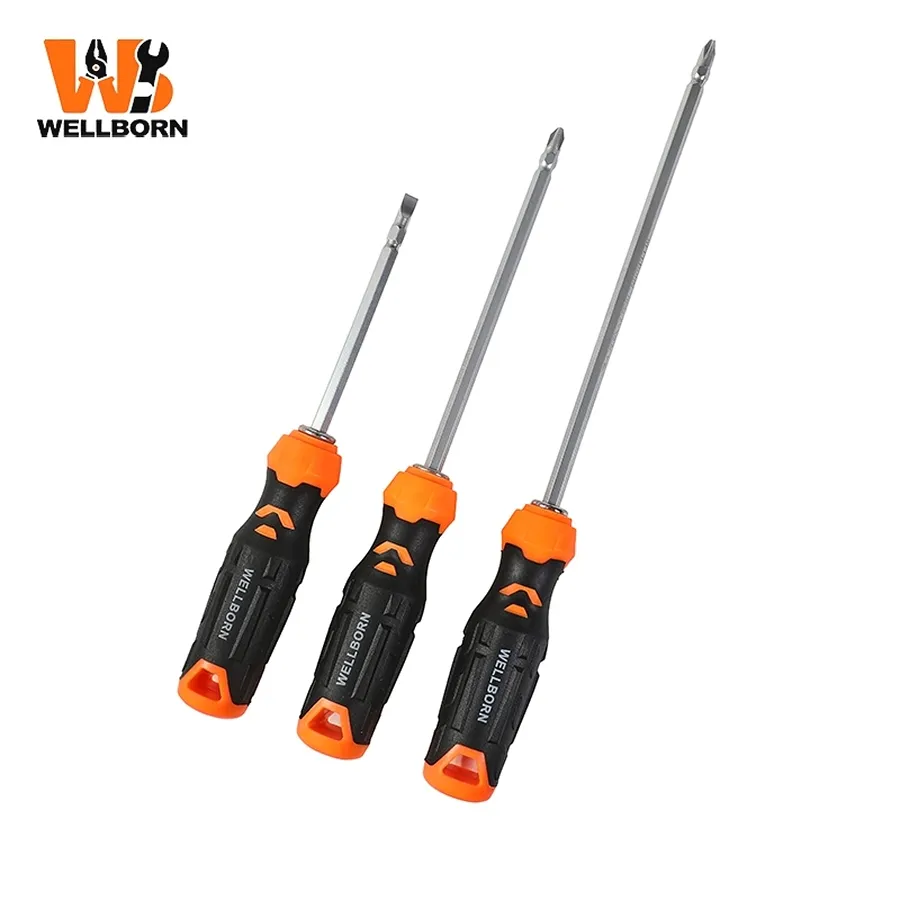 High Quality E-002 Detachable Tire-Pattern Handle Slotted Screwdriver for Furniture Assembly