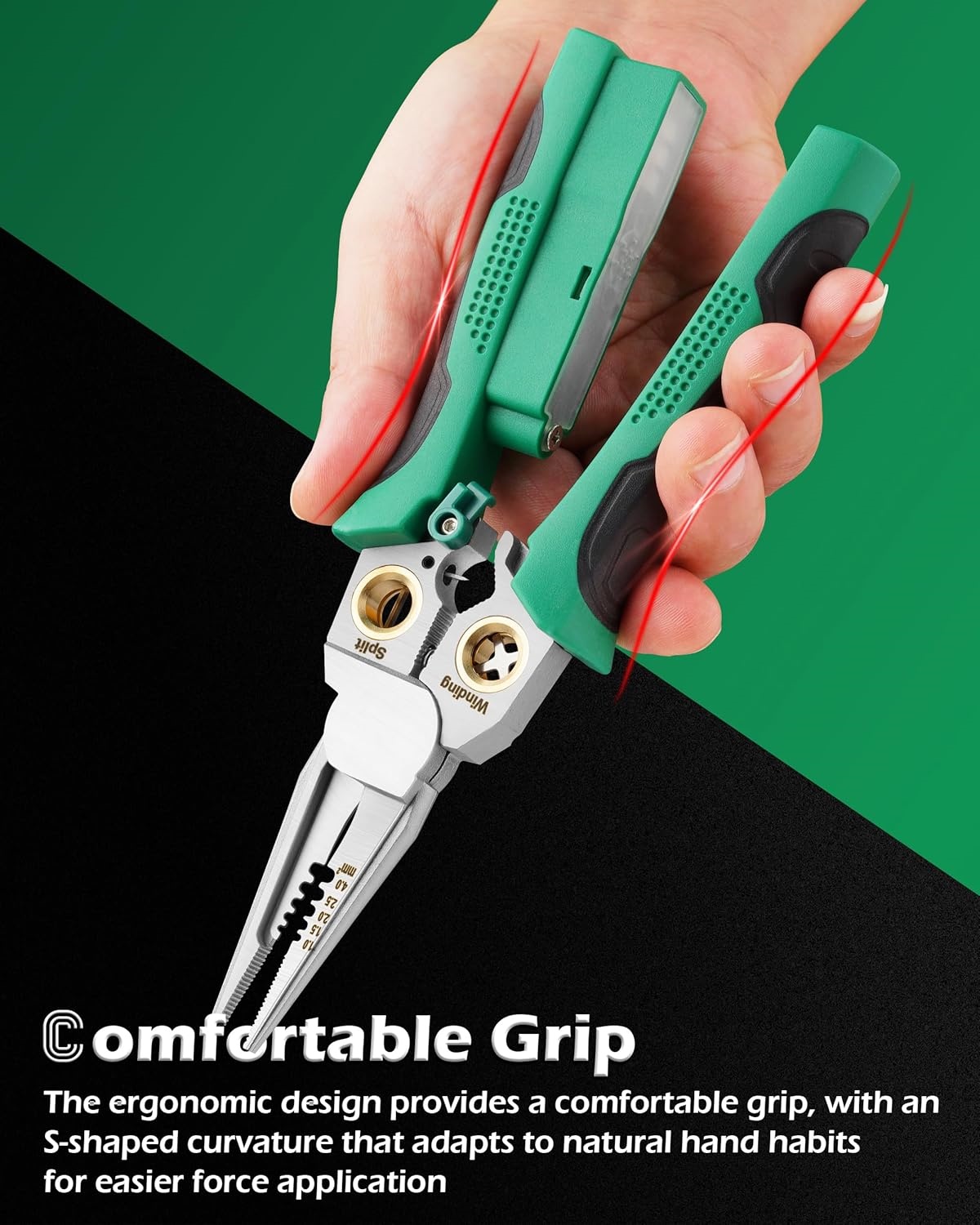 8-in-1 Wire Stripper Pliers with Voltage Tester (12V-250V AC/DC) Electrician Tool for Circuit Repair