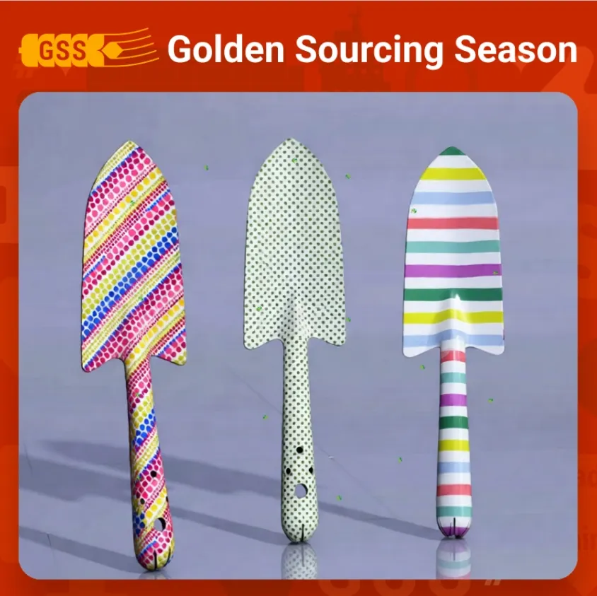 Household Garden Hand Tool Sets Potted Landscape Kits Iron-Made Colorful Printed for Kids