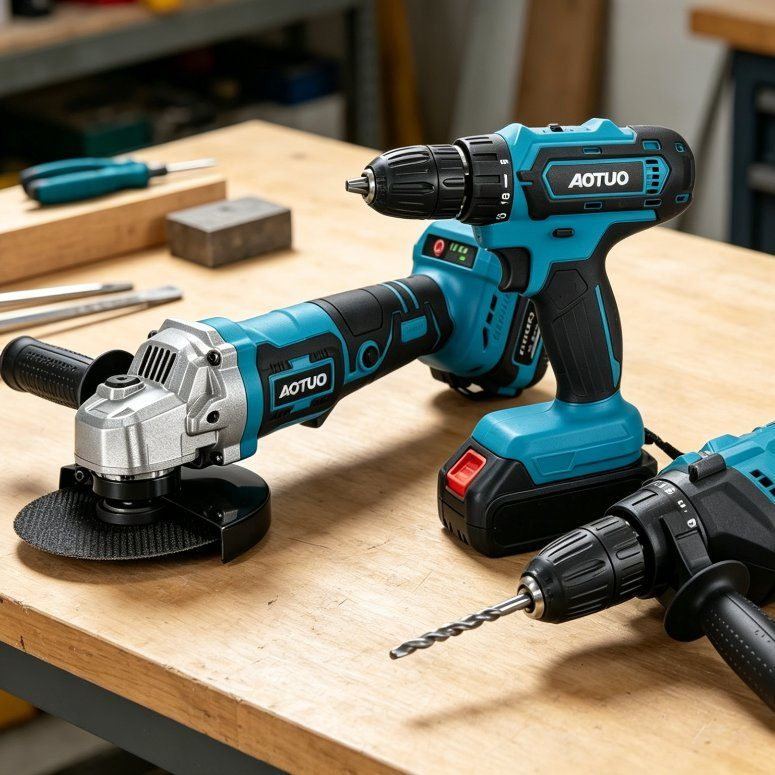 Ultimate Three-Piece Brushless Lithium Power Tool Set Like Driller, Hammer, Angle Grinder