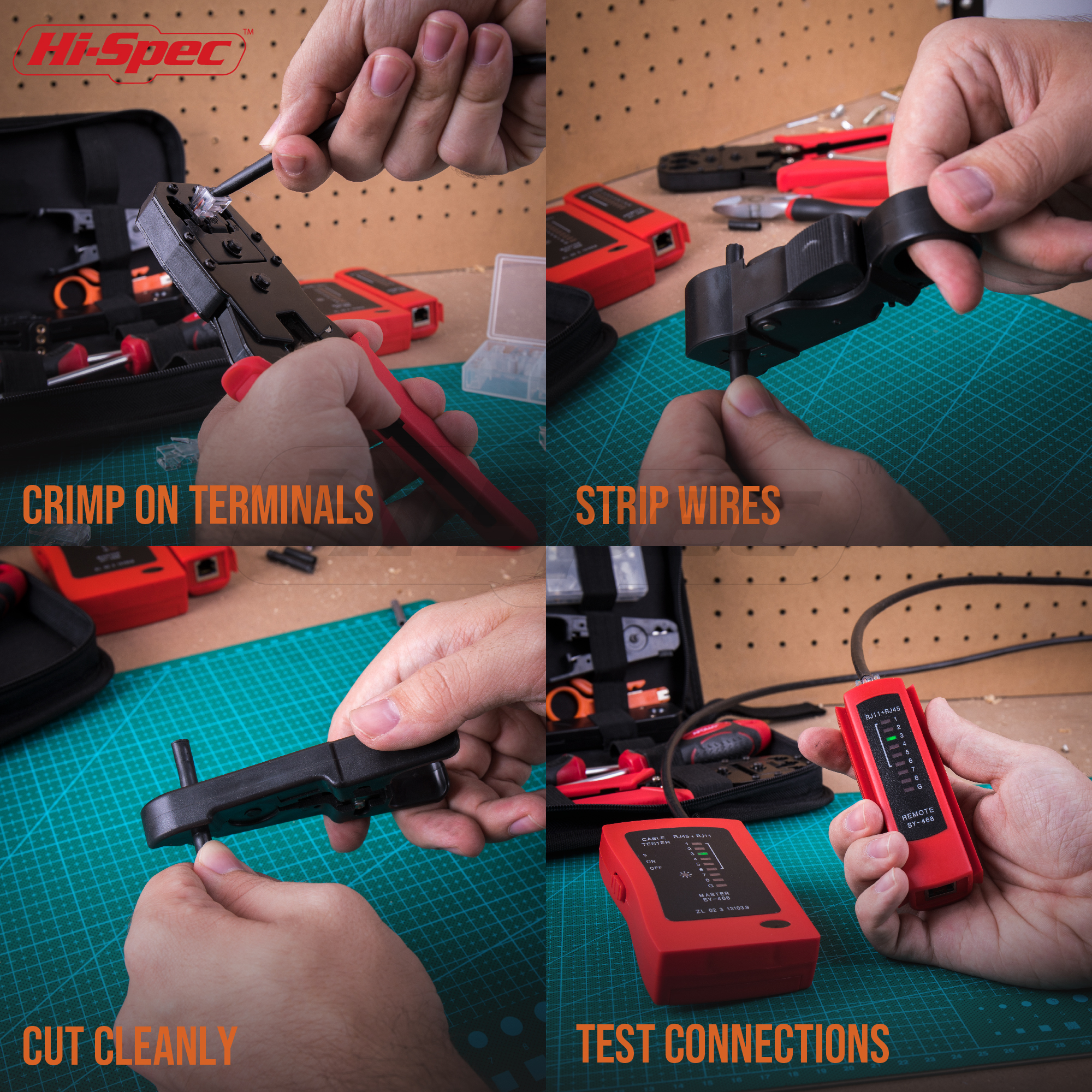 9pc Computer Maintenance Tool Kit Carbon Steel Network Cable Tester Wiring Repair Screwdrivers Cutter Hard Case OEM ODM Ready