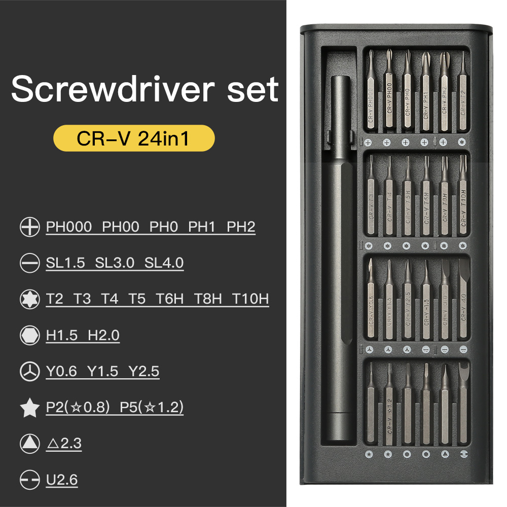 UFTOOLS 24 In 1 Mini Multifunctional Electric Screwdriver Set Screwdriver Pen Mobile Phone Repair Tools Kit Rechargeable Bit