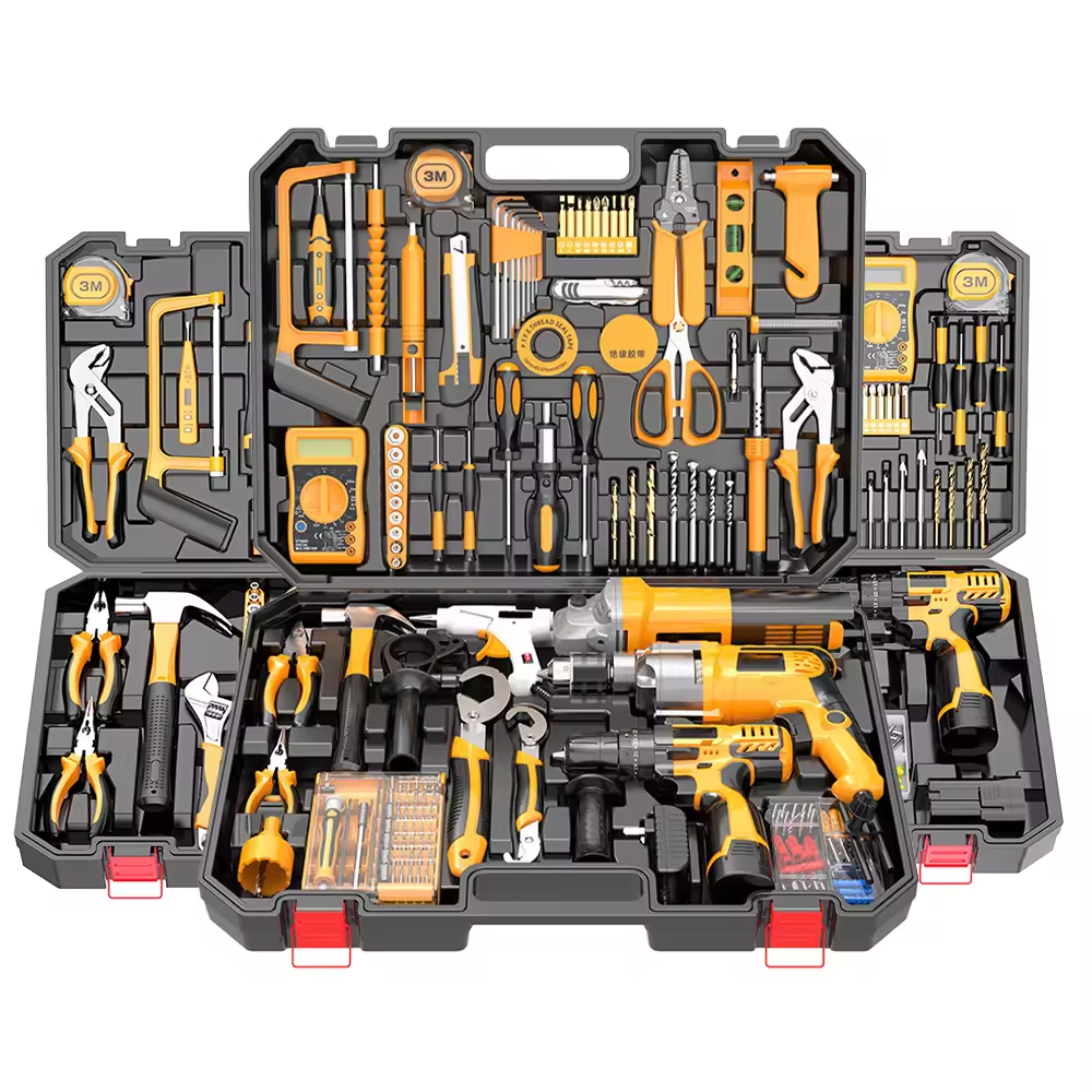 New Yellow Portable Cordless Drill Set Brushless Lithium Tools Set Lithium Battery Power Tools Kit for Home Improvement