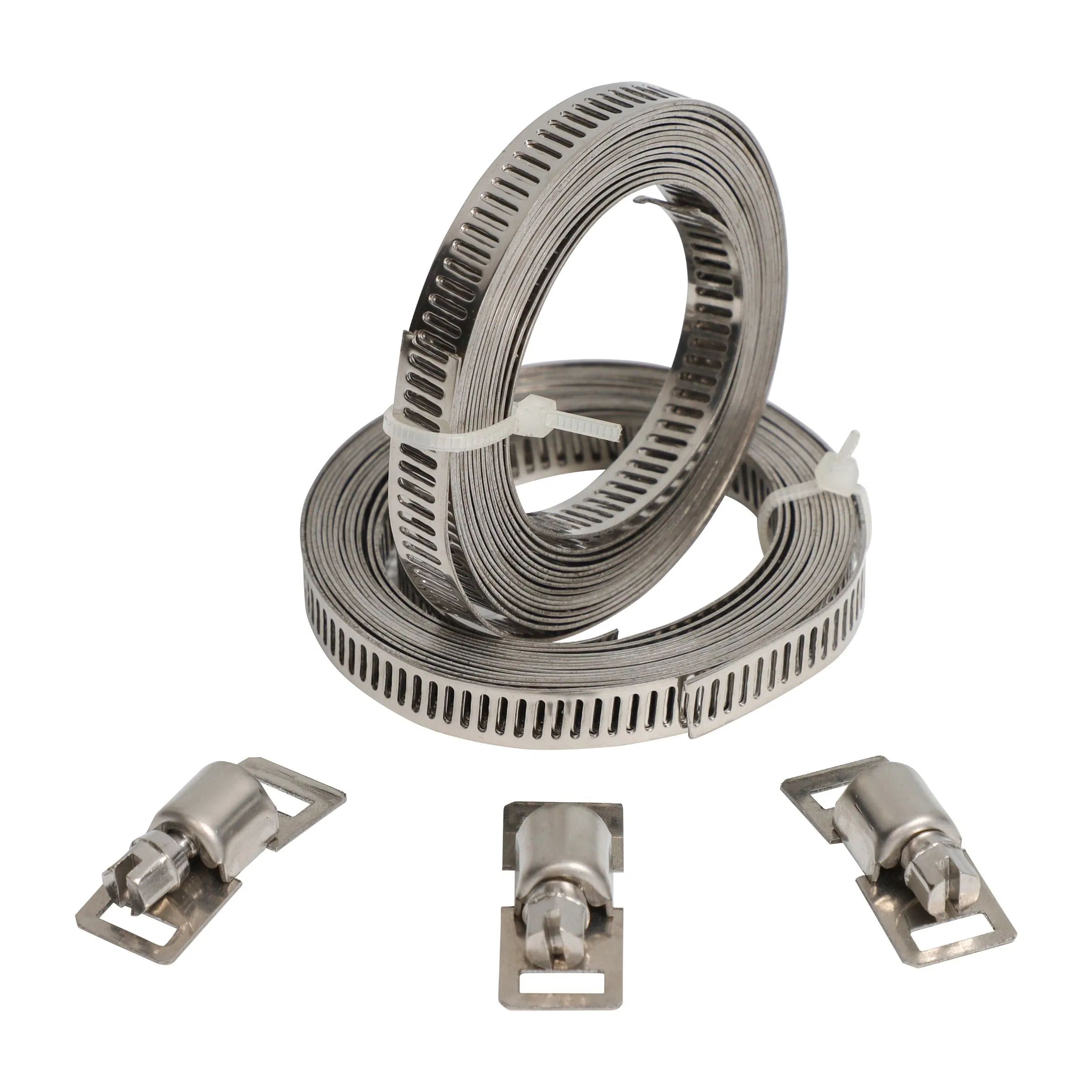 Assorted DIY Perforated Worm Drive Clamp Kit, 8 mm Bandwidth, American Style Worm Gear Zinc Plated Hose Clip Assortment Kit for Automotive and Plumbing Repair