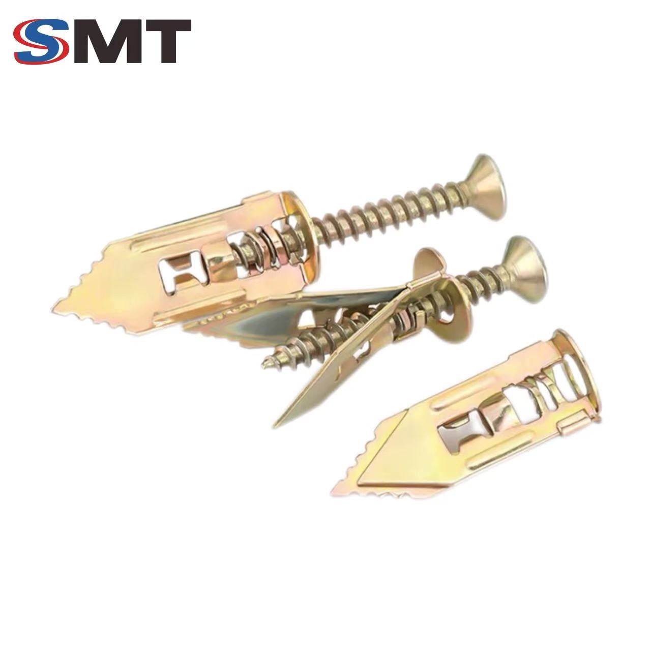 Steel Plasterboard Anchor Kit with Screws and Self Drilling Hammer for Drywall and Sheet Metal Galvanized Finish Removable