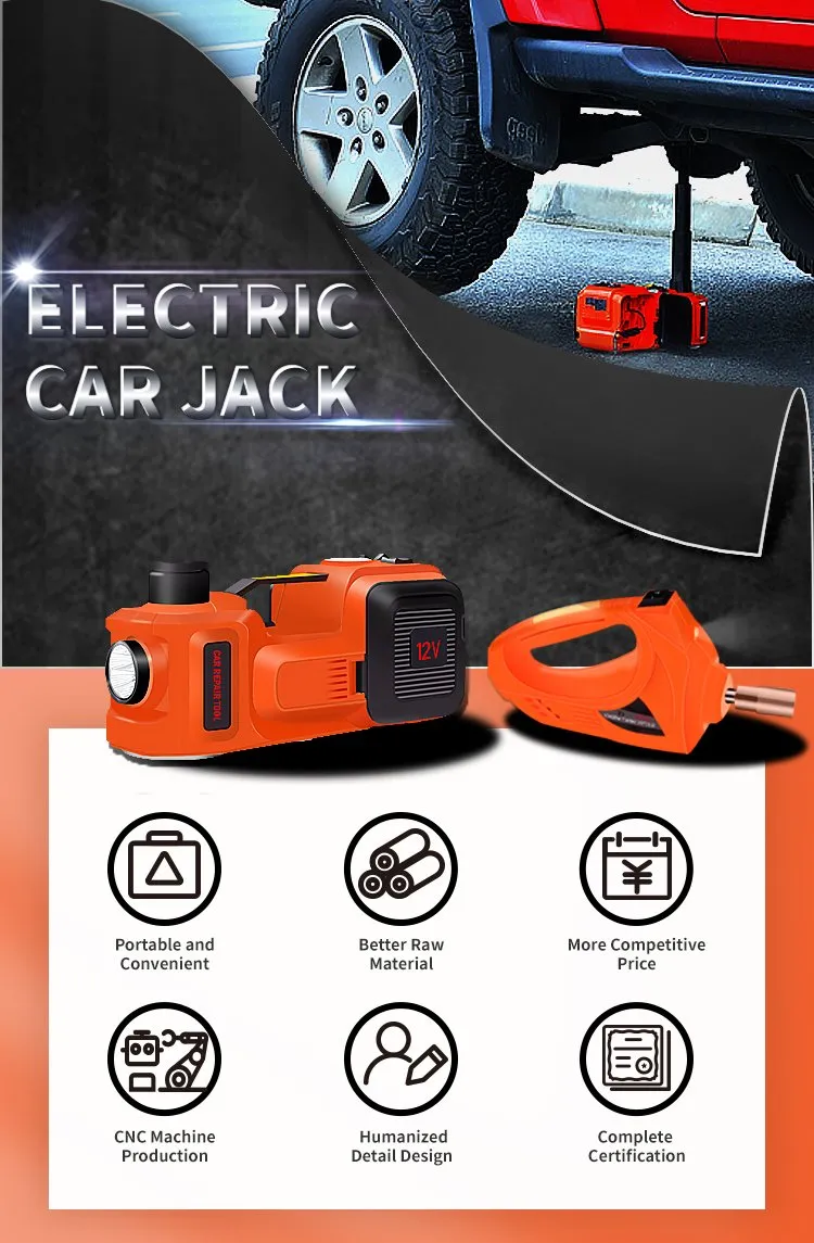 Electric Car Vehicle Repair Jack / Power Wrench / Tire Changing Tools Kit Car Emergency Kit