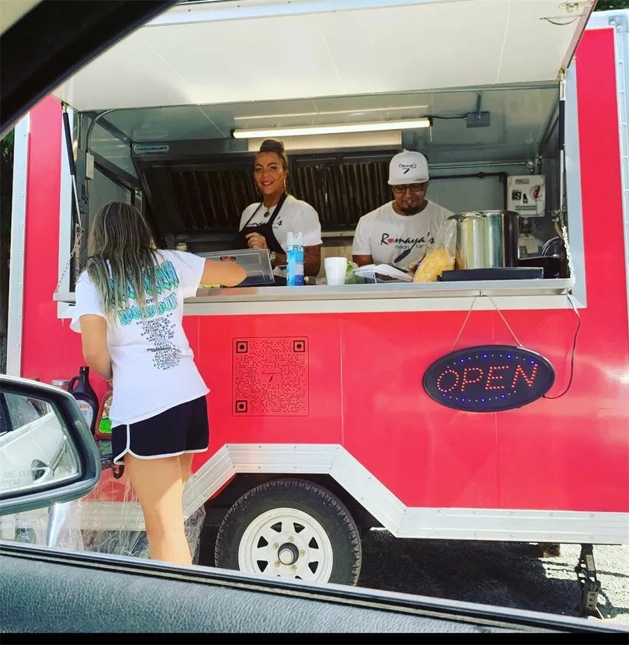 Food Cart Coffee Trailer Mobile Street Shop Snack Vending Cart
