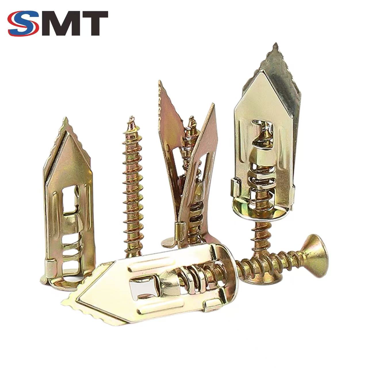 Steel Plasterboard Anchor Kit with Screws and Self Drilling Hammer for Drywall and Sheet Metal Galvanized Finish Removable