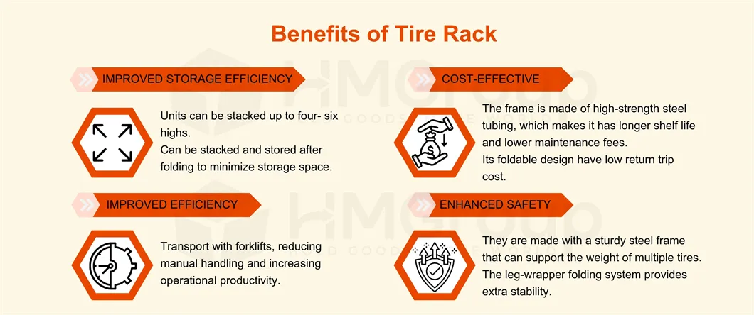 Heavy Duty Stacking Detachable Portable Steel Truck Tire Rack Storage System
