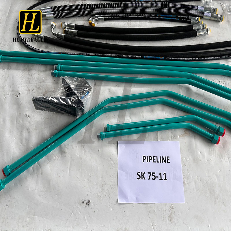 Sk75-11 Factory Direct Supply Excavator Hydraulic Breaker Pipeline Kits Original Hole Direct Mount No Cutting Needed Hammer Hydraulic Circuit Accessory Parts