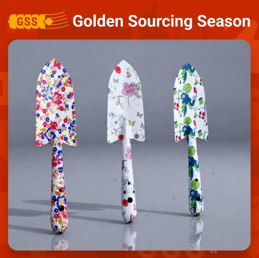 Household Garden Hand Tool Sets Potted Landscape Kits Iron-Made Colorful Printed for Kids