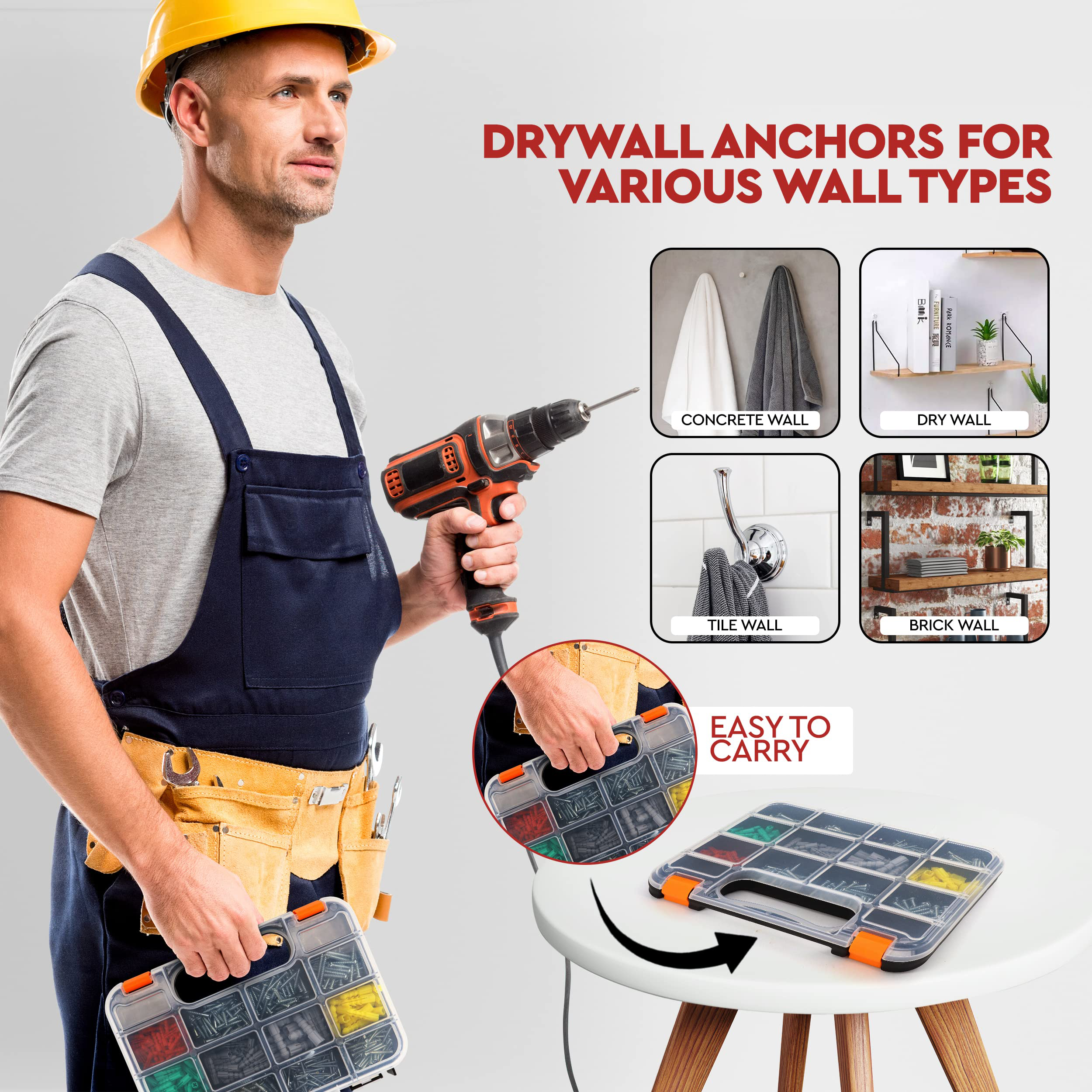Wholesale Liberty Drywall Drill Bit Screw and Anchor Hardware Fastener Kit
