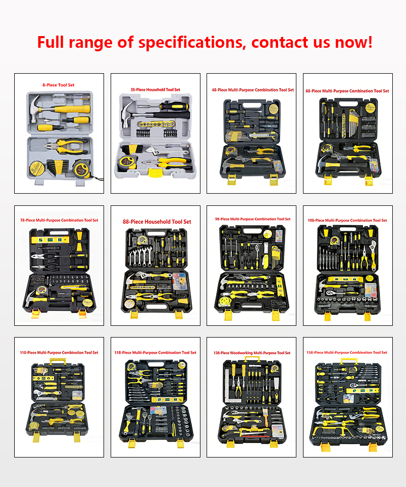138-Piece Professional Woodworking Tool Set-Complete Hand Tool Kit Hex Wrench Hard Case for Carpentry Home Repair DIY Projects