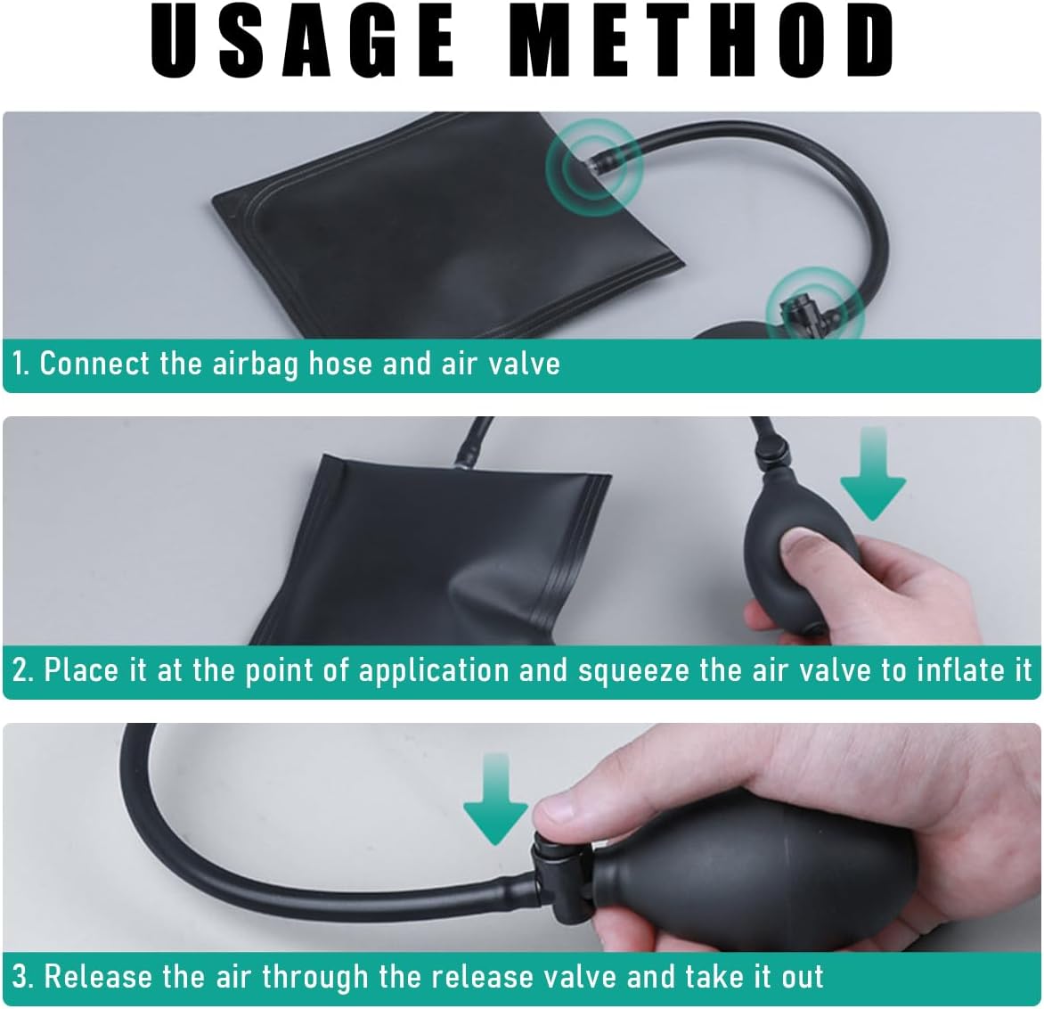 Professional Alignment &amp; Leveling Tool for Car Door Window Repair Installation-Air Wedge Pump Inflatable Shim Bag Vehicle Tools