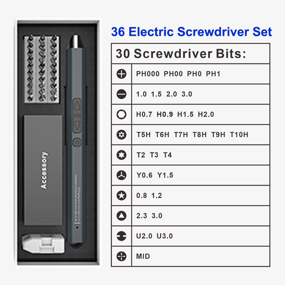 Portable Cordless Electric Screwdriver Kit 36 1 Home Improvement Precise Tool Set for DIY Factory Price