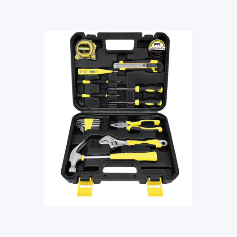 General Household Hand Tool Kit with Plastic Toolbox Cordless Lithium Drill Set