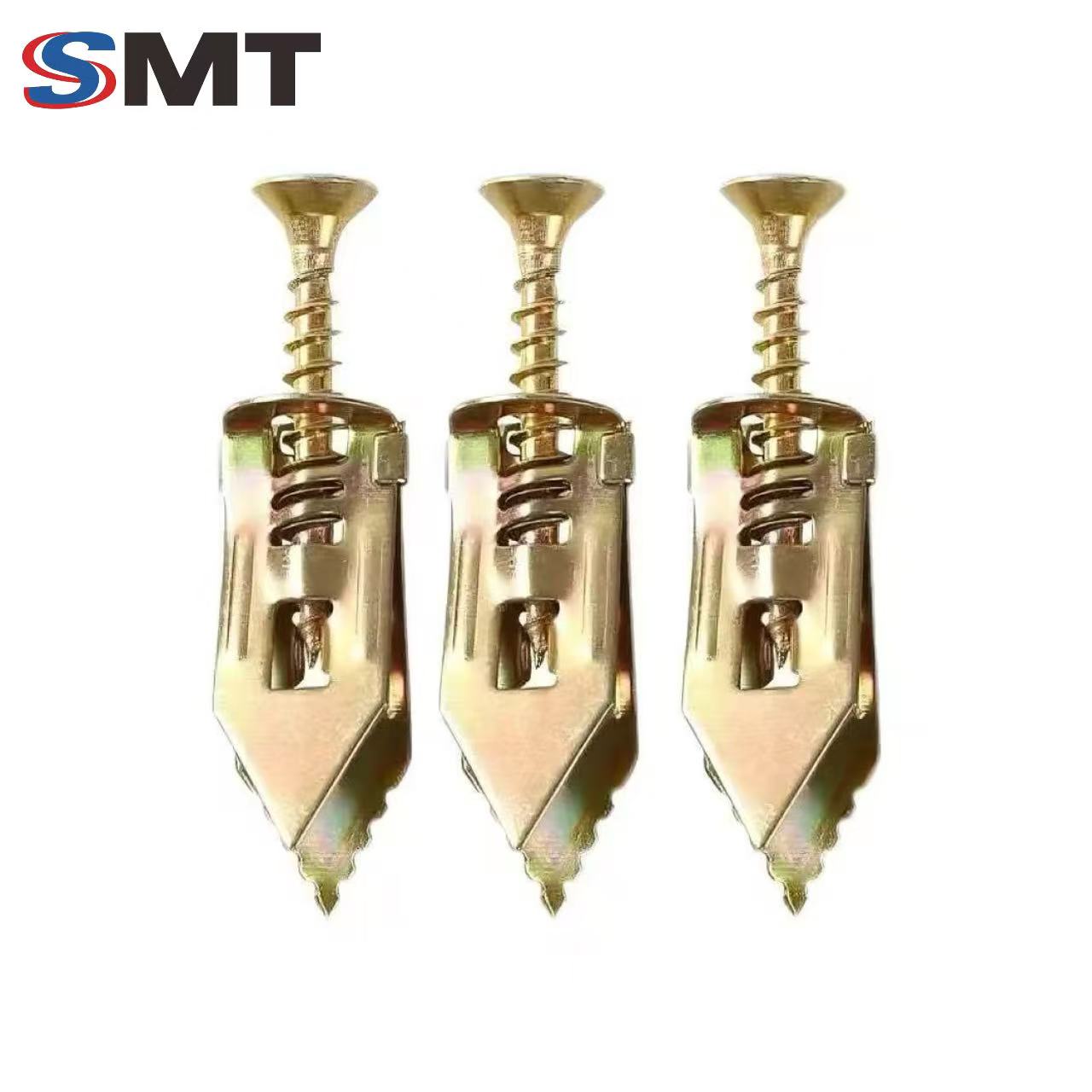 Steel Plasterboard Anchor Kit with Screws and Self Drilling Hammer for Drywall and Sheet Metal Galvanized Finish Removable