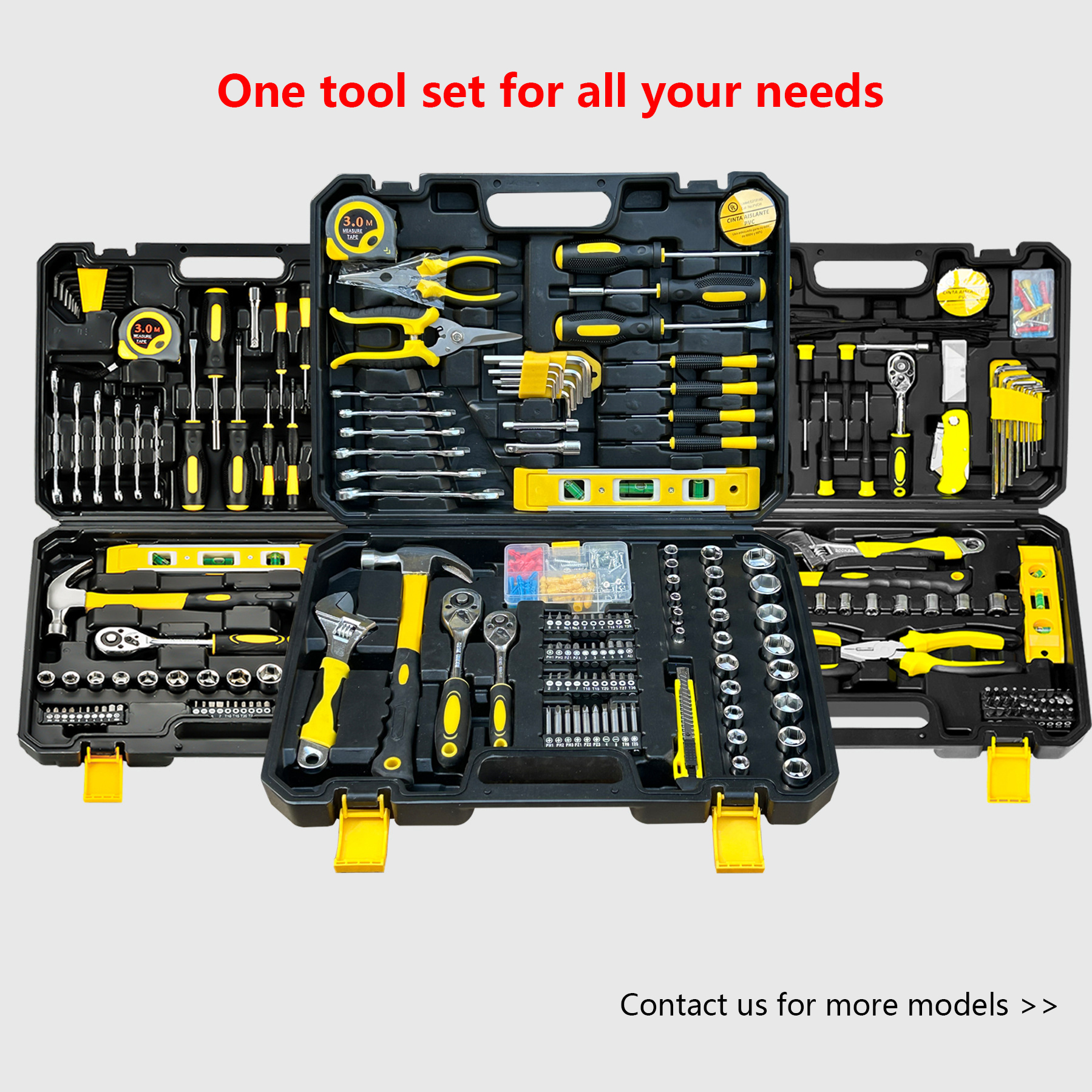 138-Piece Professional Woodworking Tool Set-Complete Hand Tool Kit Hex Wrench Hard Case for Carpentry Home Repair DIY Projects