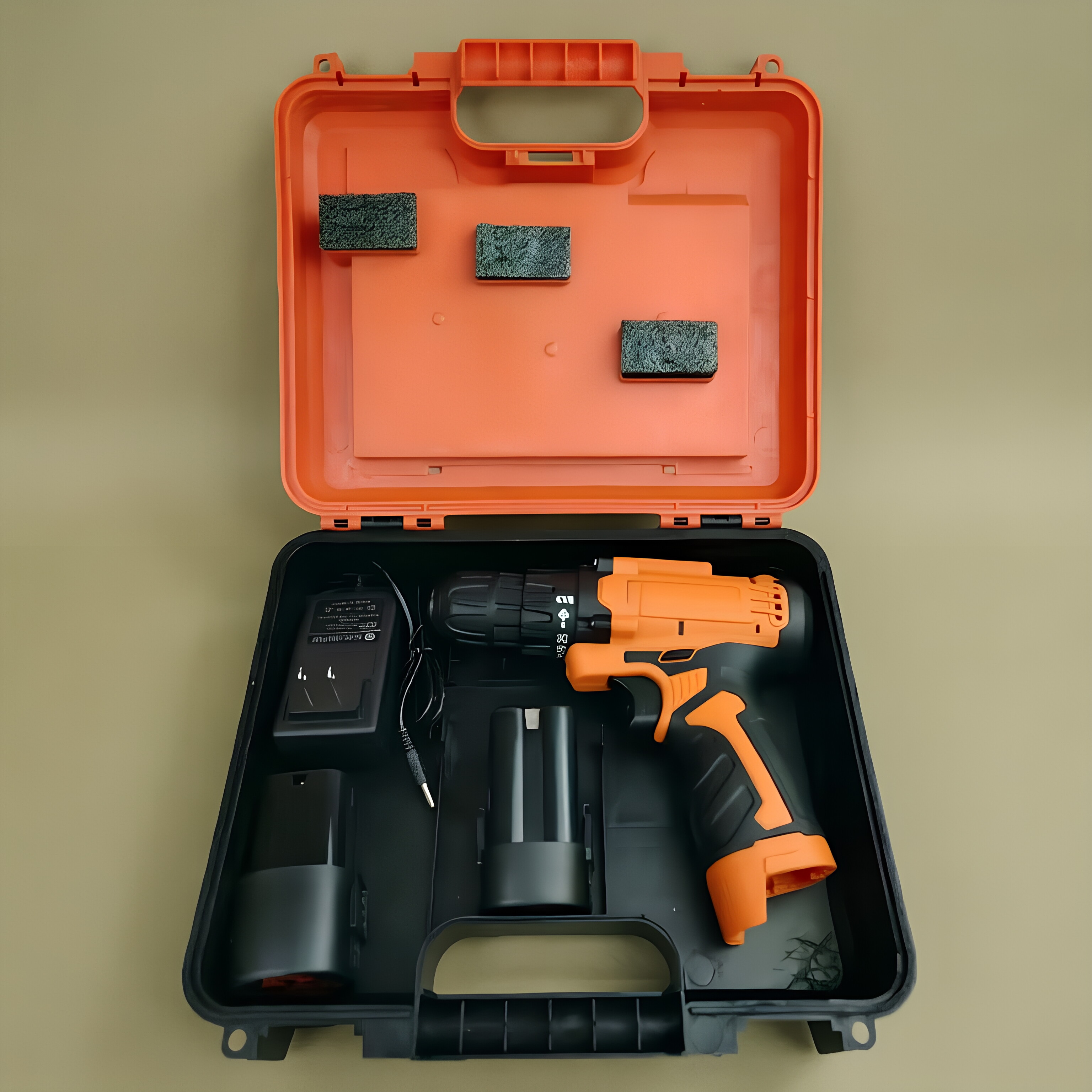 16V Cordless Electric Drill 2 Battery Lithium-Ion Rechargeable Screwdriver Power Tool Kit with Case for Home DIY