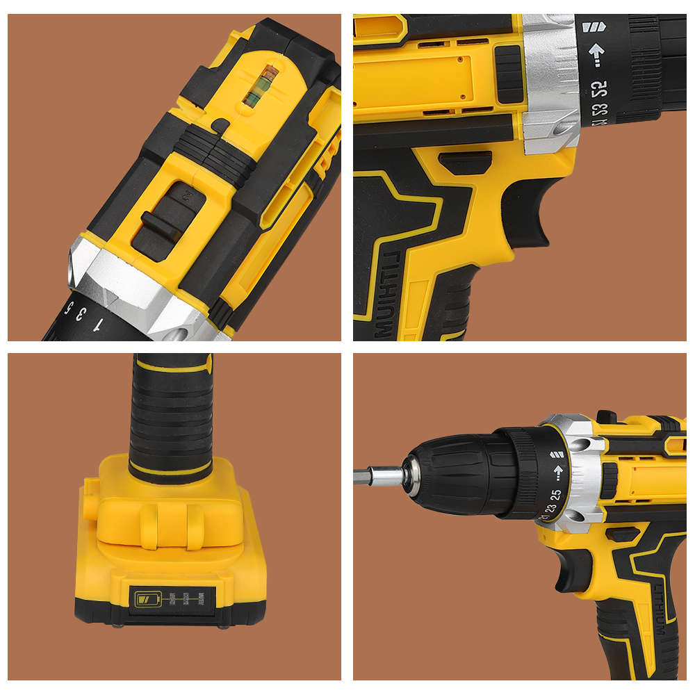 Electric Cordless Power Drills Set With Battery Drilling Machines for Home Repairs Handyman DIY Projects