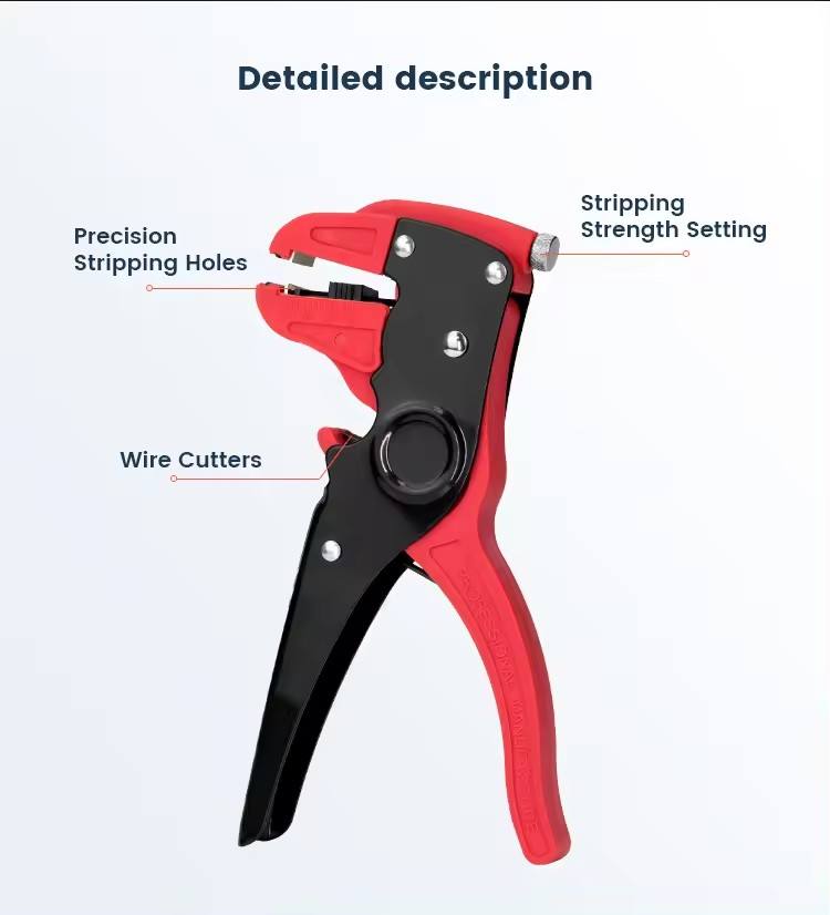 High Precision Steel Wire Stripper Pliers Cutting Stripping Reliable Cable Hand Tool for Electrical Wiring Repair Hardware