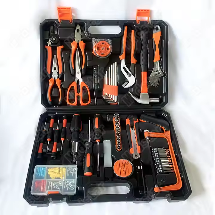 Durable Household DIY Tool Kit Set Complete Multi-Function Electrical Repair Carpentry Hardware Tools Carbon Steel Storage Case