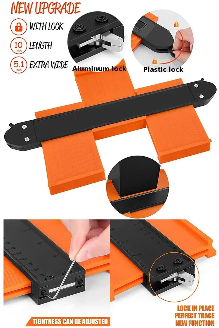 New Measuring Tools Profile Scribing Ruler Contour Gauge with Lock