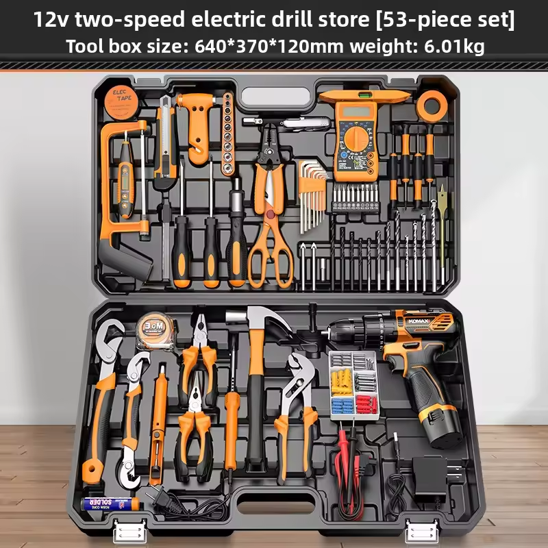 Cordless Drill Kit | All-Purpose Hardware Repair Tools | Car &amp; Electrician Tool Combo Home Electric Tool Set