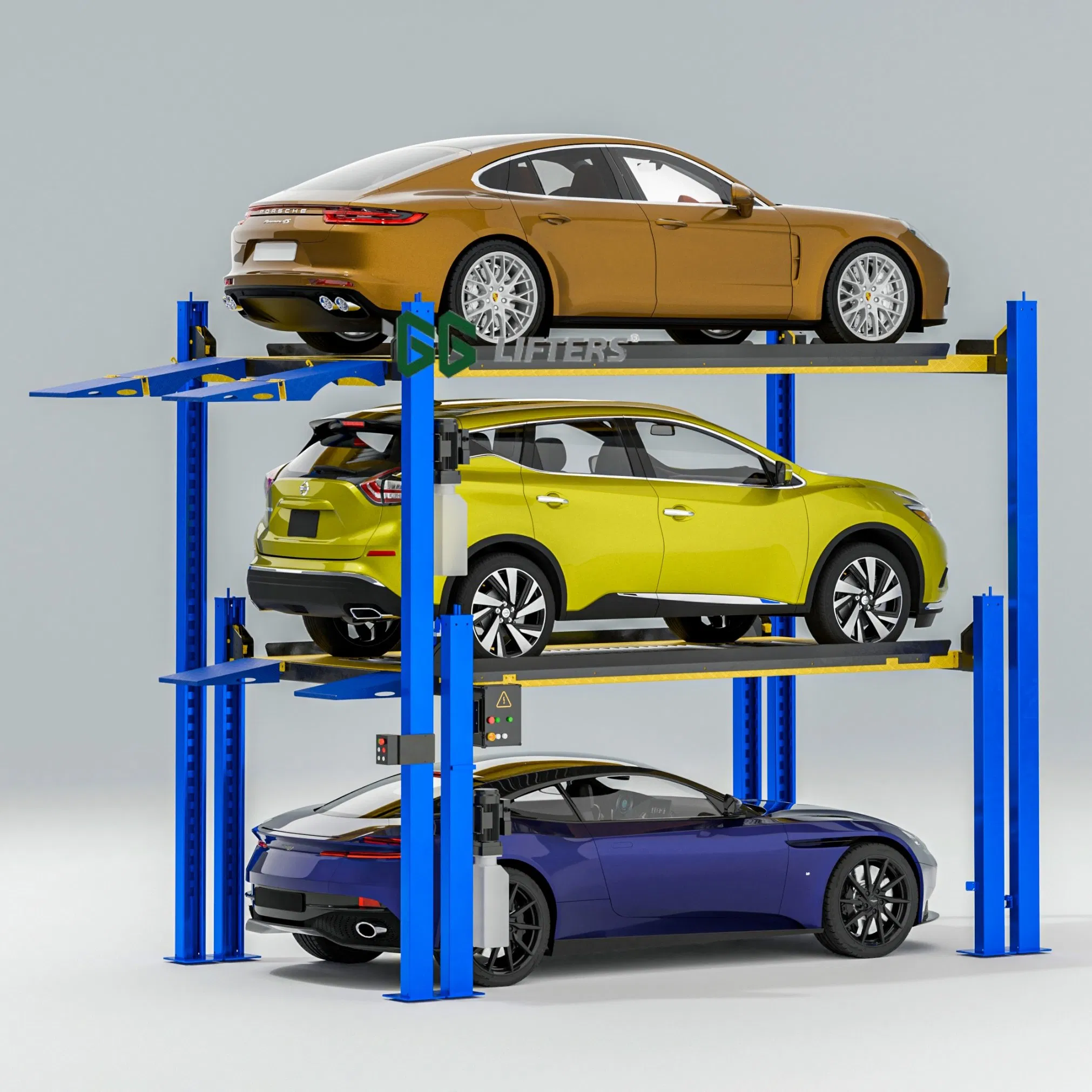 triple stacker parking solutions automatic garage storage lift hydraulic car parking system