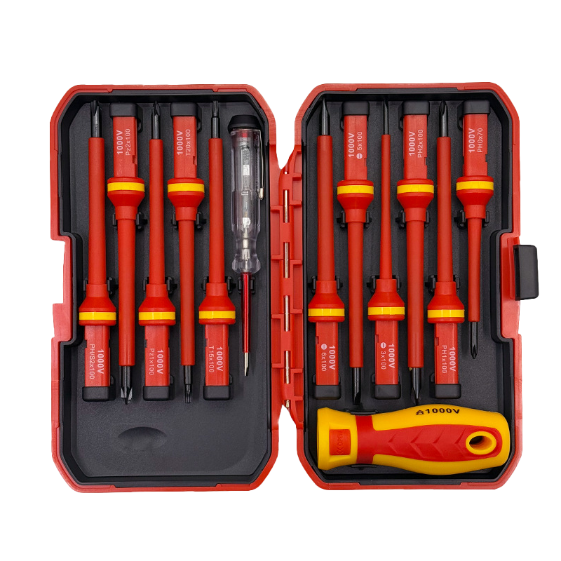 1000V Insulated Electrician Screwdriver Kit Interchangeable Screwdriver Set with Magnetic Bit System for Electrical Safety Work