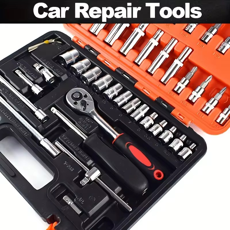 Advanced 53-Piece Toolbox Set for Home Work Life Maintenance Hand-Power Source Industrial Garden Use DIY Repair OEM Hard Case