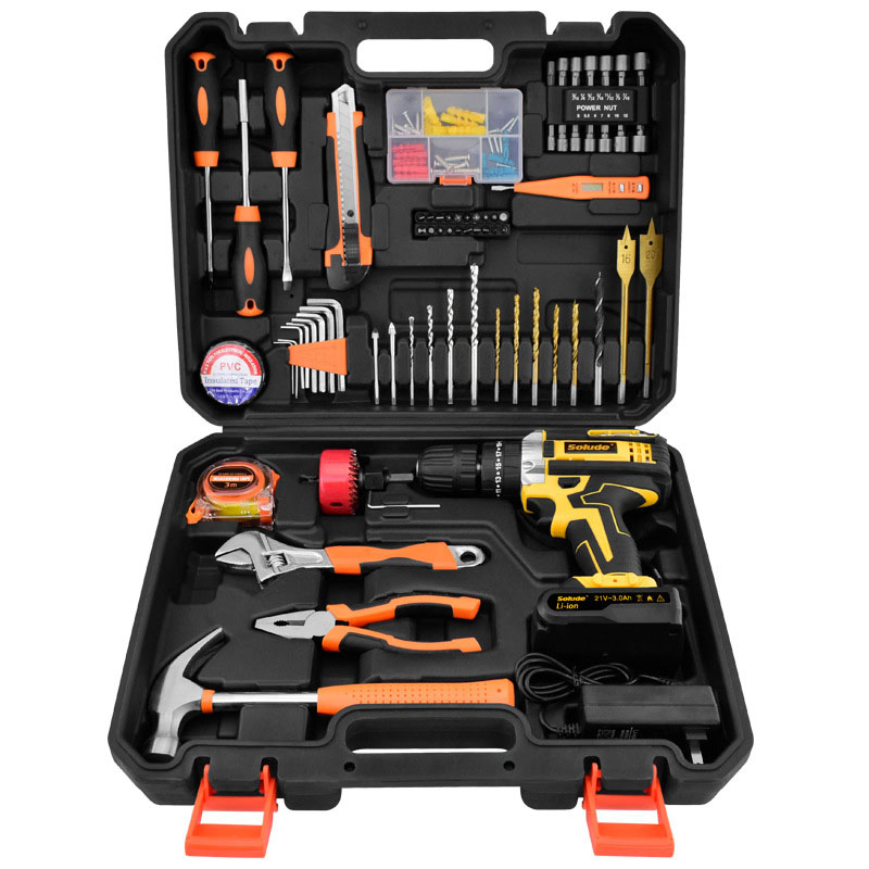Professional Plastic Cases Storage Packing Home Use General Household Maintenance Hand Tool Kit DIY Tool Box Set
