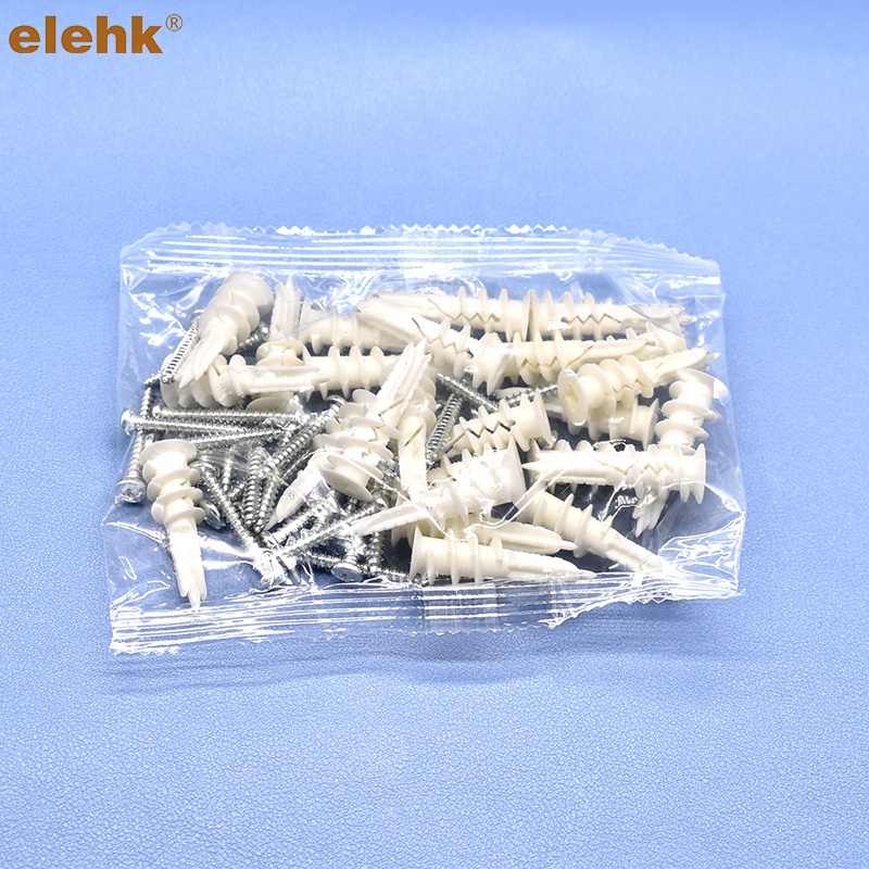 Elehk Nylon Self Drilling Wall Anchor Drill Point With Screw Premium Nylon Plastic Self Drilling Drywall Anchors with Screws