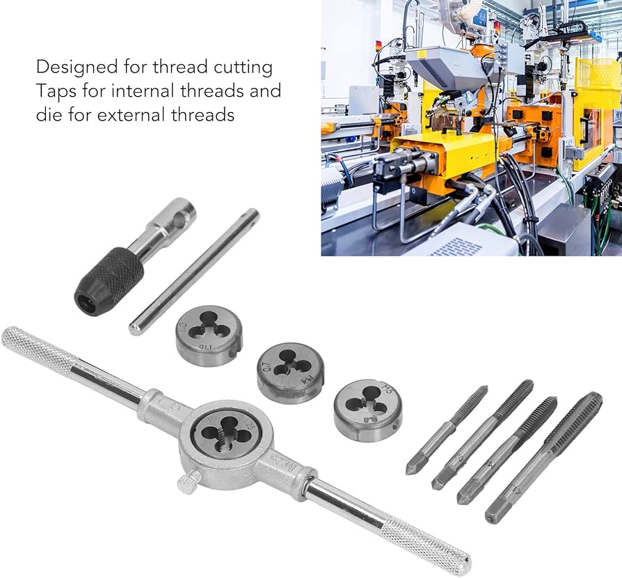 Hand Tools Thread Repair Tool Kit Threading Tap and Die Set M3-M12 Screw Thread Plugs Taper