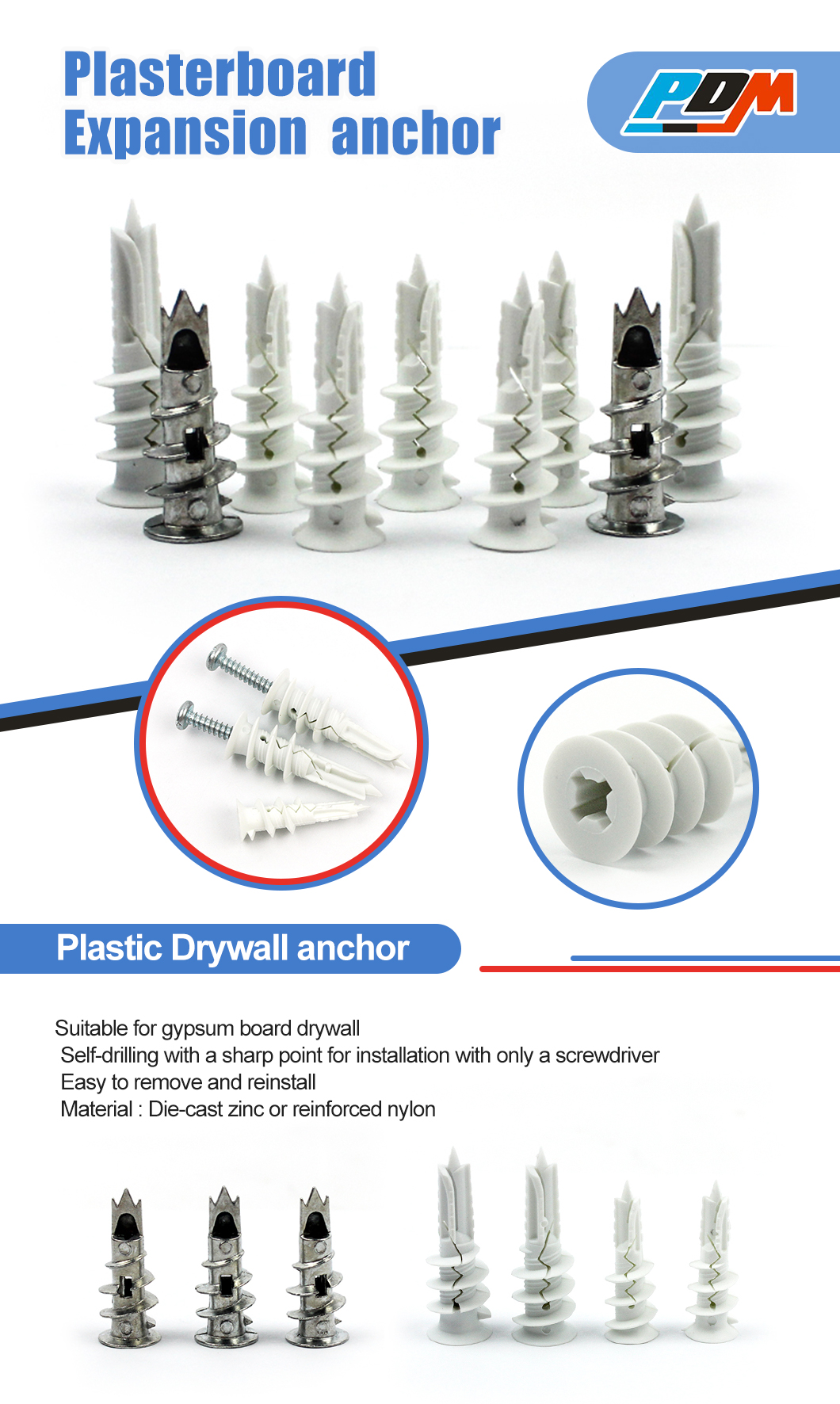 Plasterboard Expansion Wall Plug Anchor