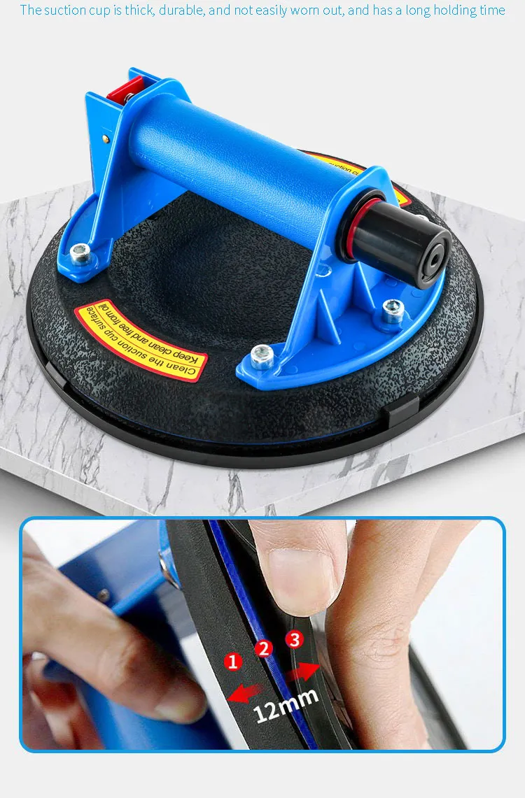 Heavy Duty 8 Inch ABS Mounting Hand Air Pump Surfaces Rough Lifter Glass Electric Laying Vacuum Rubber Suction Cup Suction Cup