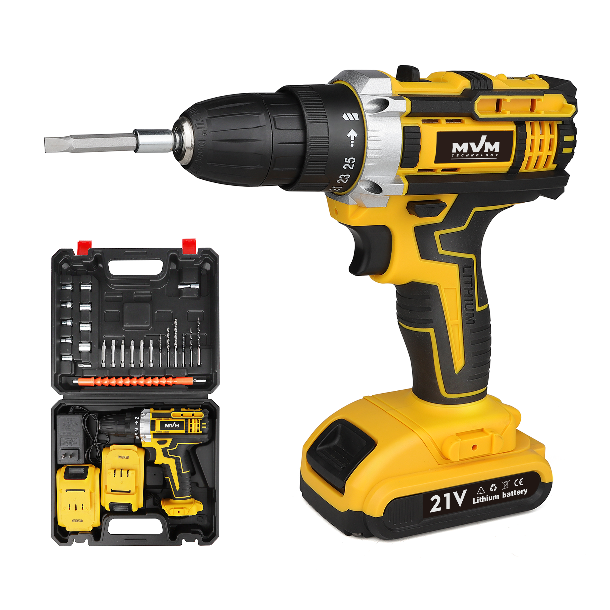 Electric Cordless Power Drills Set With Battery Drilling Machines for Home Repairs Handyman DIY Projects