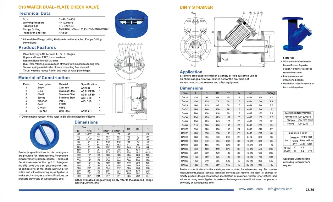 Ductile Iron Cast Iron Y Strainer Structure