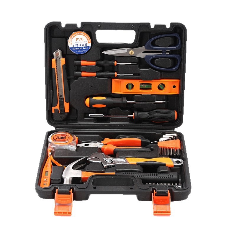 30pcs Carbon Steel Hardware Tool Set Medium Household &amp; Car Emergency Repair Kit Portable Toolbox for DIY &amp; Auto Maintenance