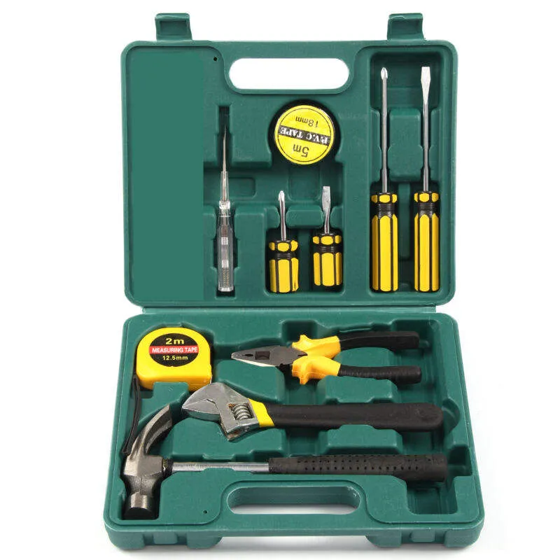 12X DIY Household Hand Tool Kit Set Home with Organiser Basic Tools Box