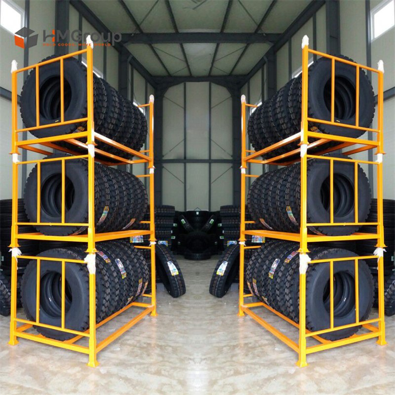 Heavy Duty Warehouse Stackable Portable Steel Tire Rack Storage System