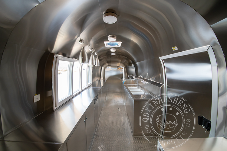Stainless Steel Hot Dog Pizza Food Trailer Cart