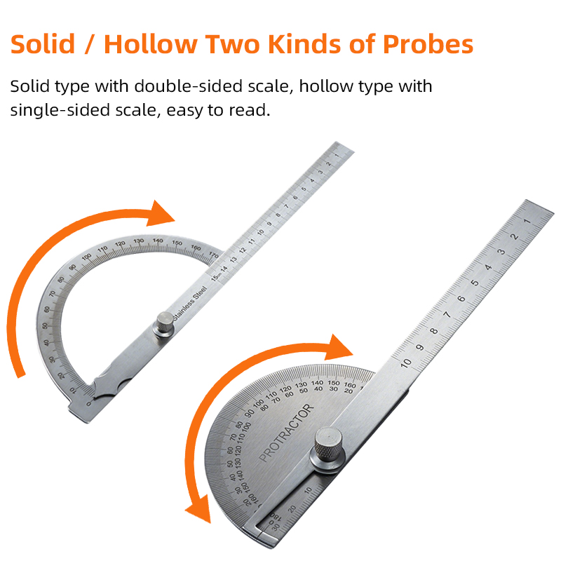 100mm 150mm 300mm Single Arm Double Arm Stainless Steel Adjustable Angle Finder Ruler Protractor