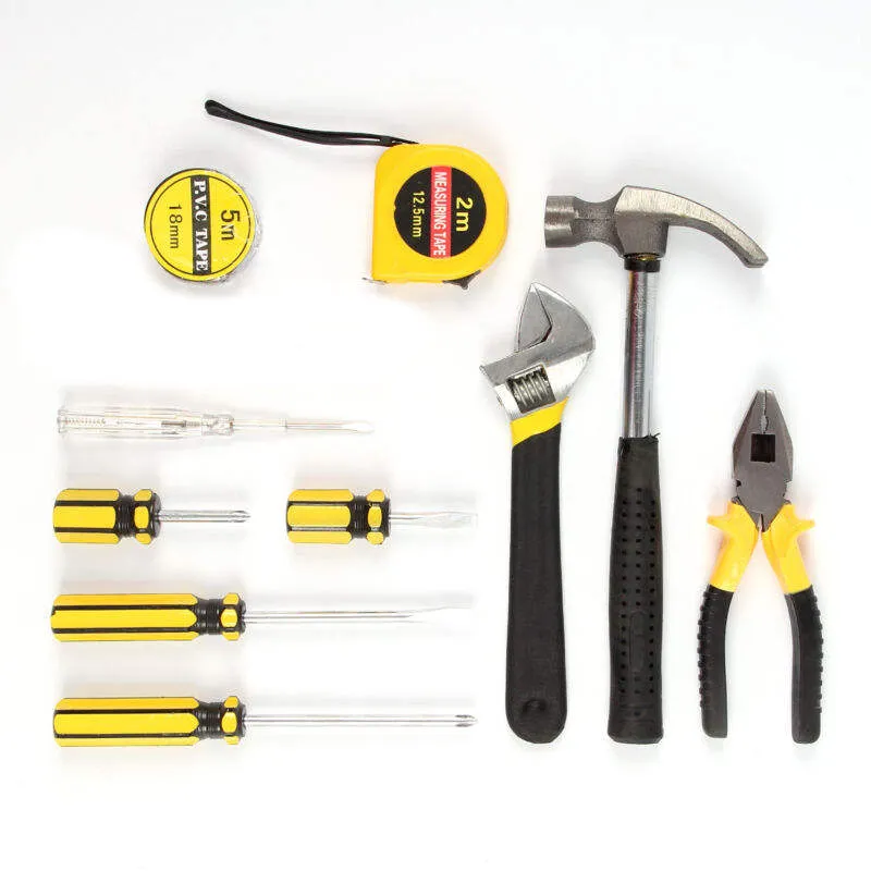 12X DIY Household Hand Tool Kit Set Home with Organiser Basic Tools Box