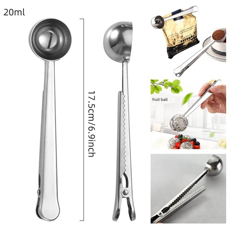 Measuring Spoons Stainless Steel Kitchen Tools Measuring Cups Set Spaghetti Measurer Seasoning Spoon with Leveler Scoop/Clip