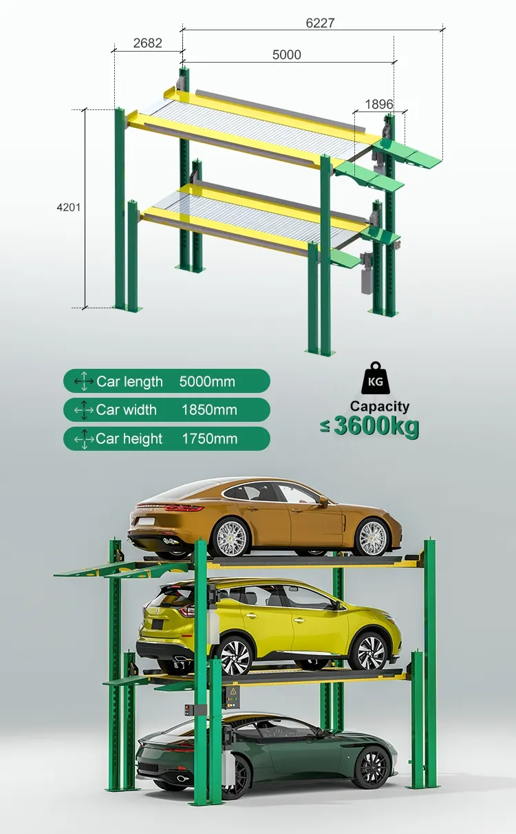 triple stacker parking solutions automatic garage storage lift hydraulic car parking system